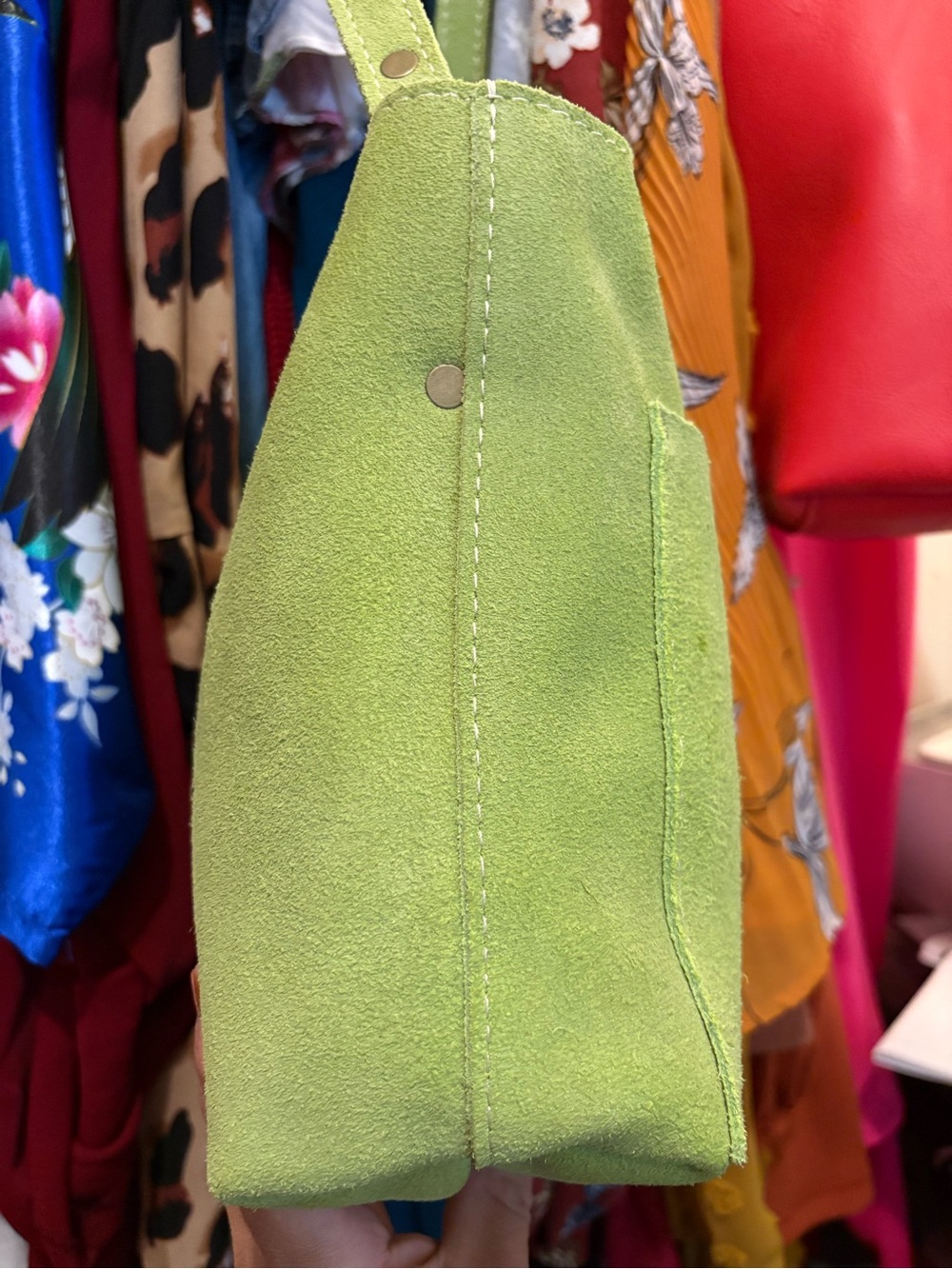 Portland Leather Goods | Mini Tote | Lime Suede - Picture 4 of 15